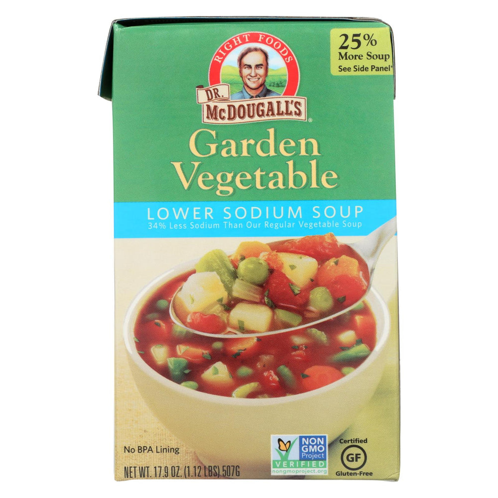 Dr. Mcdougall's Garden Vegetable Lower Sodium Soup - Case Of 6 - 17.9 Oz.