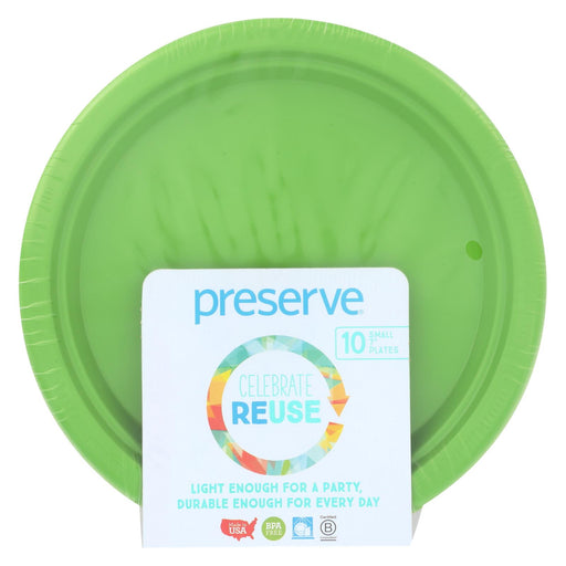 Preserve On The Go Small Reusable Plates - Apple Green - Case Of 12 - 10 Pack - 7 In