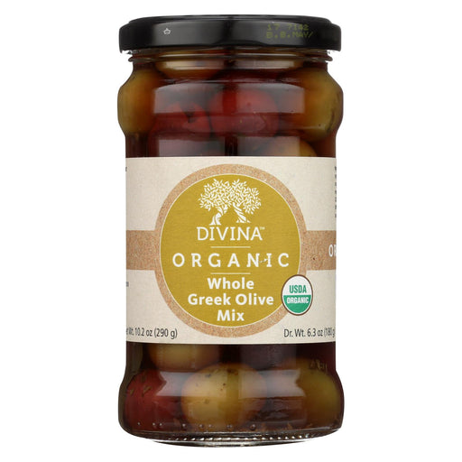 Divina Organic Greek Mixed Olives - Case Of 6 - 6.35 Oz.