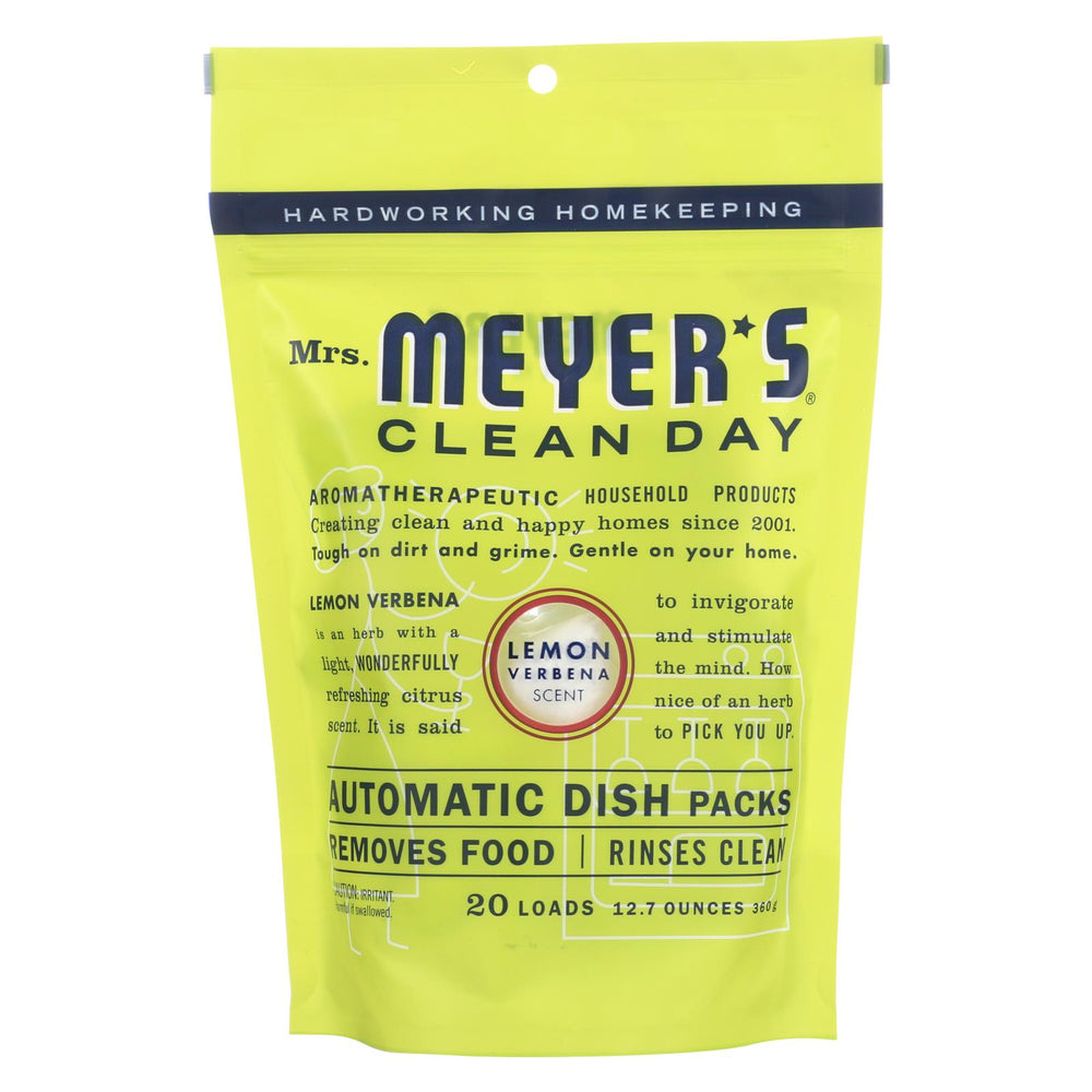 Mrs. Meyer's Clean Day - Automatic Dishwasher Packs - Lemon Verbena - Case Of 6 - 12.7 Oz