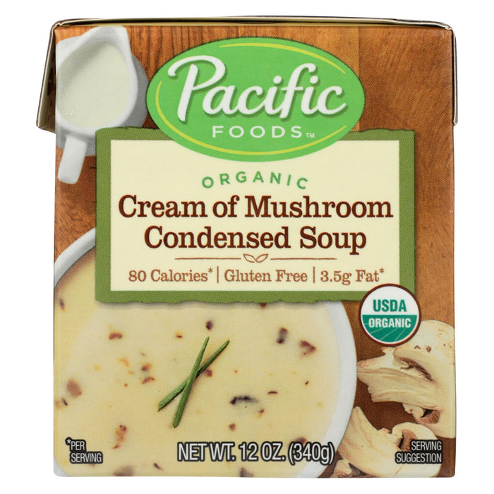 Pacific Natural Foods Condensed Soup - Cream Of Mushroom - Case Of 12 - 12 Oz.
