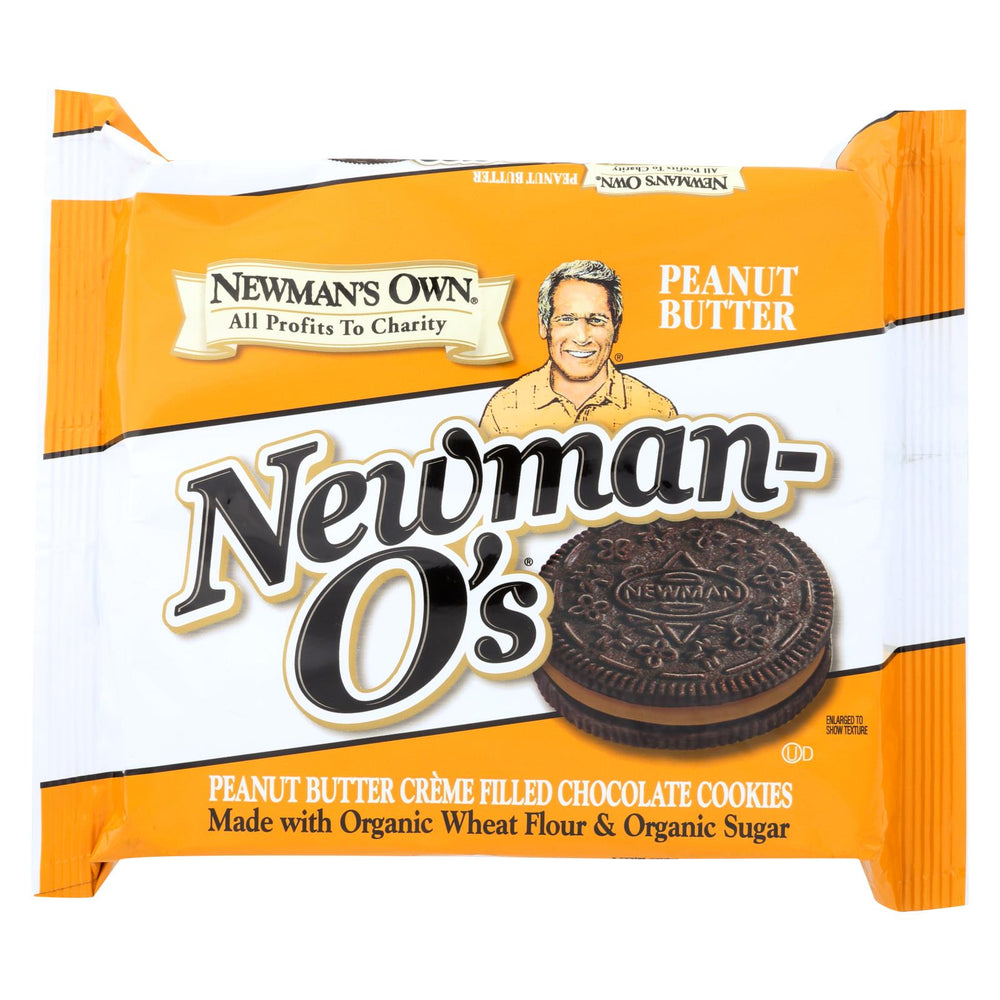 Newman's Own Organics Creme Filled Chocolate Cookies - Peanut Butter - Case Of 6 - 13 Oz.