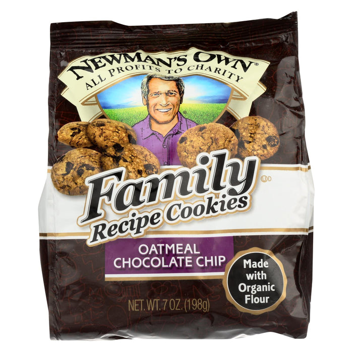 Newman's Own Organics Oatmeal Cookies - Chocolate Chip - Case Of 6 - 7 Oz.