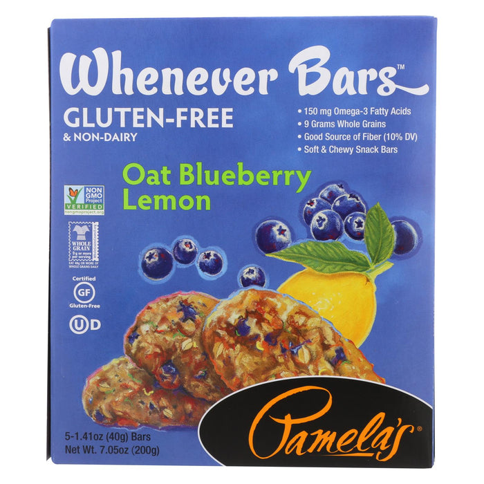 Pamela's Products Oat Whenever Bars - Blueberry Lemon - Case Of 6 - 1.41 Oz.