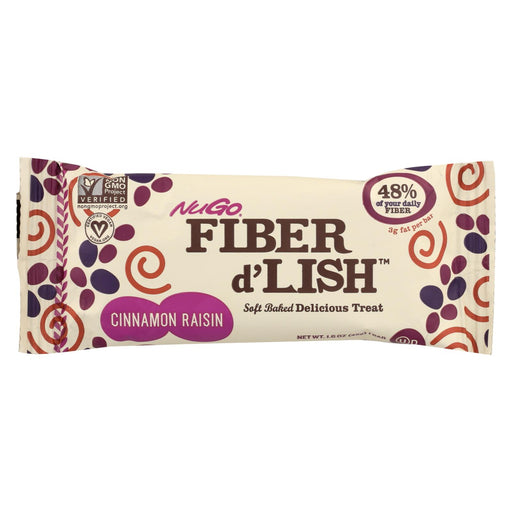 Nugo Nutrition Bar - Fiber Dlish - Cinnamon Raisin - 1.6 Oz Bars - Case Of 16