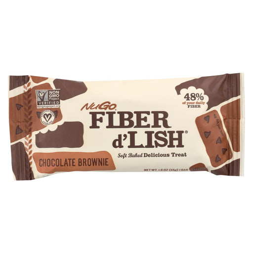 Nugo Nutrition Bar - Fiber Dlish - Chocolate Brownie - 1.6 Oz Bars - Case Of 16