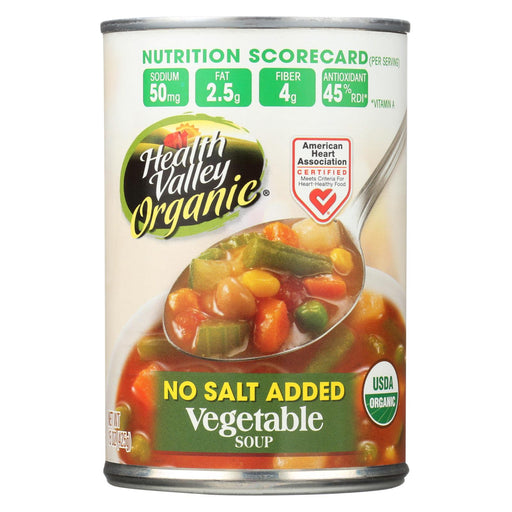 Health Valley Organic Soup - Vegetable, No Salt Added - Case Of 12 - 15 Oz.