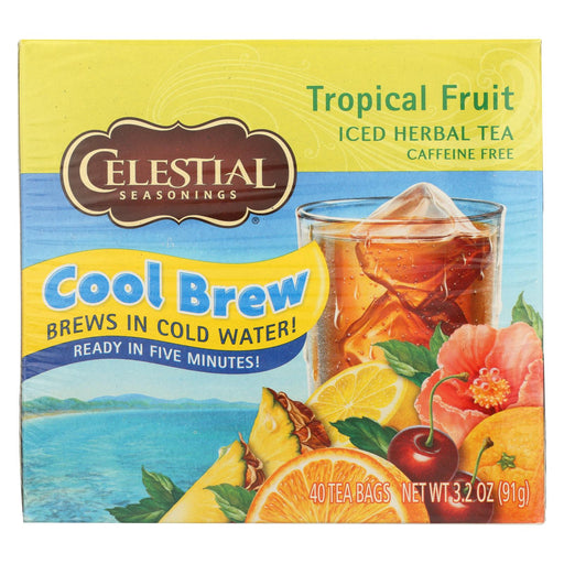 Celestial Seasonings Cool Brew Ice Herbal Tea - Tropical Fruit - Case Of 6 - 40 Bags