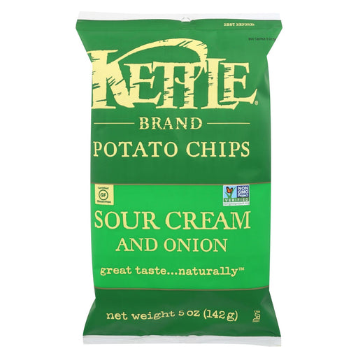 Kettle Brand Potato Chips - Sour Cream And Onion - Case Of 15 - 5 Oz.