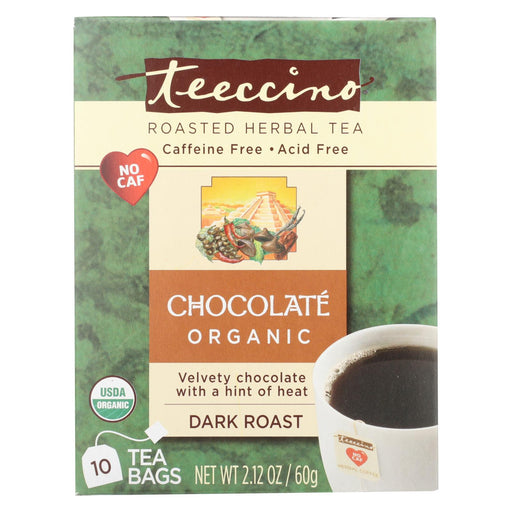 Teeccino Herbal Coffee Chocolate Dark Roast - 10 Tea Bags - Case Of 6