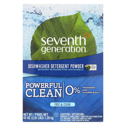 Seventh Generation Auto Dish Powder - Free And Clear - Case Of 12 - 45 Oz.