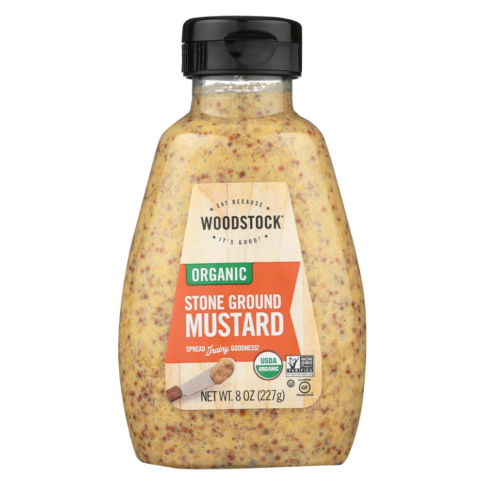 Woodstock Organic Mustard - Stoneground - Case Of 12 - 8 Oz.