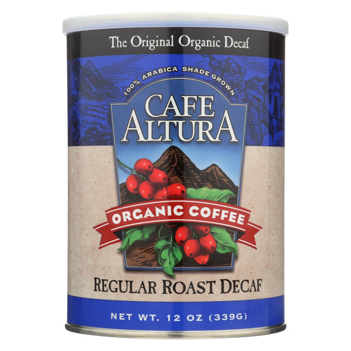 Cafe Altura Organic Regular Roast Ground Coffee - Decaf - Case Of 6 - 12 Oz