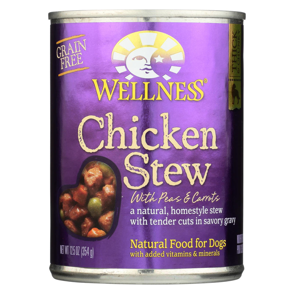 Wellness Pet Products Dog Food - Chicken With Peas And Carrots - Case Of 12 - 12.5 Oz.