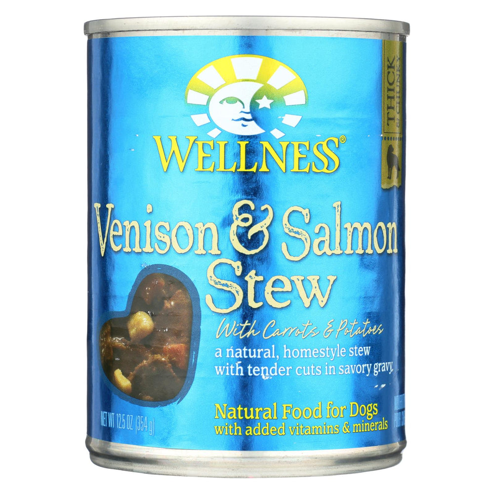 Wellness Pet Products Dog Food - Venison And Salmon With Potatoes And Carrots - Case Of 12 - 12.5 Oz.