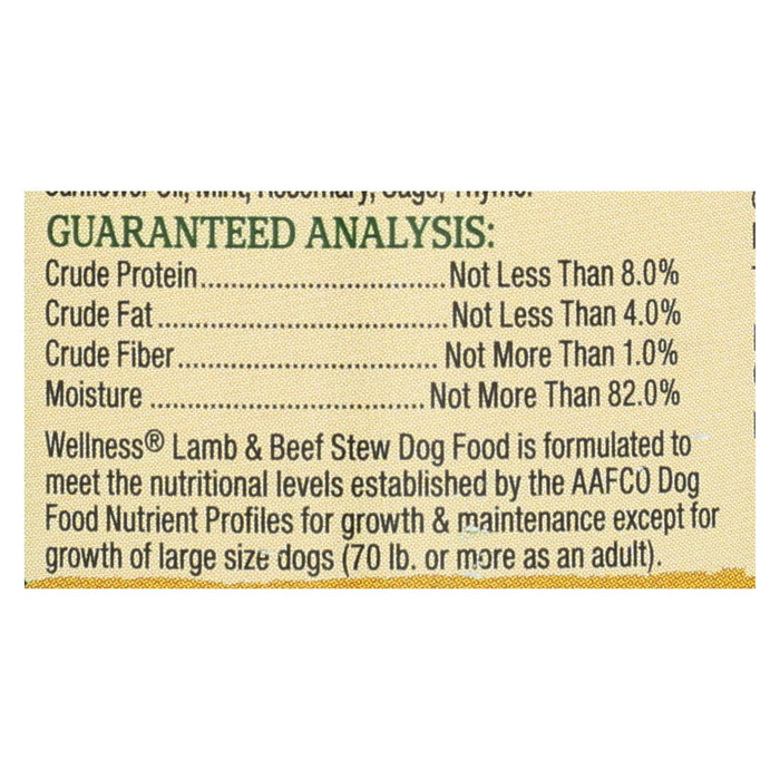 Wellness Pet Products Dog Food - Lamb And Beef With Brown Rice And Apple - Case Of 12 - 12.5 Oz.