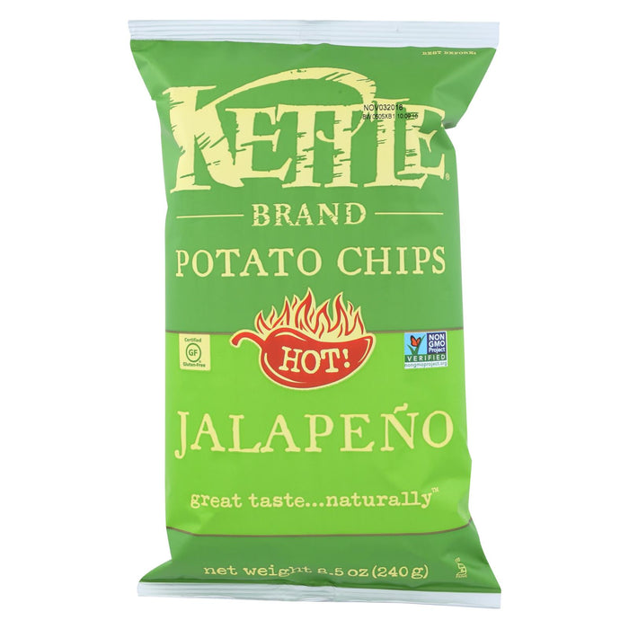 Kettle Brand Potato Chips - Jalapeno - Case Of 12 - 8.5 Oz.