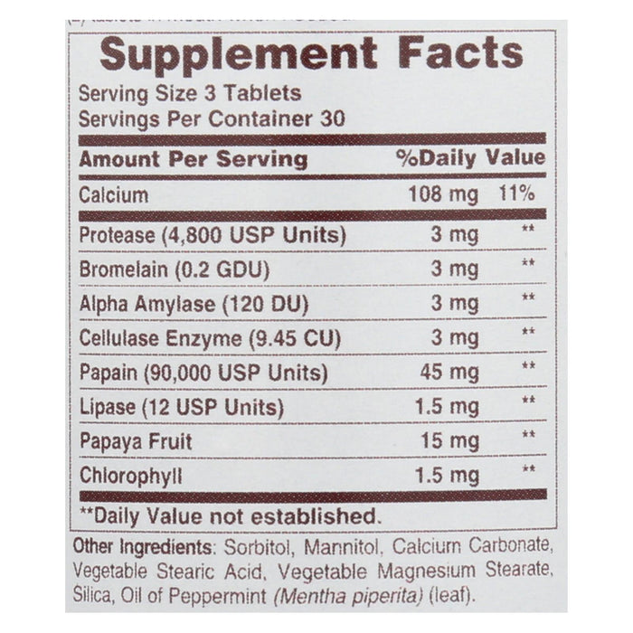 American Health Super Papaya Enzyme Plus Chewable - 90 Chewable Tablets