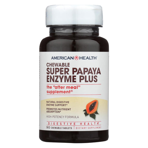 American Health Super Papaya Enzyme Plus Chewable - 90 Chewable Tablets