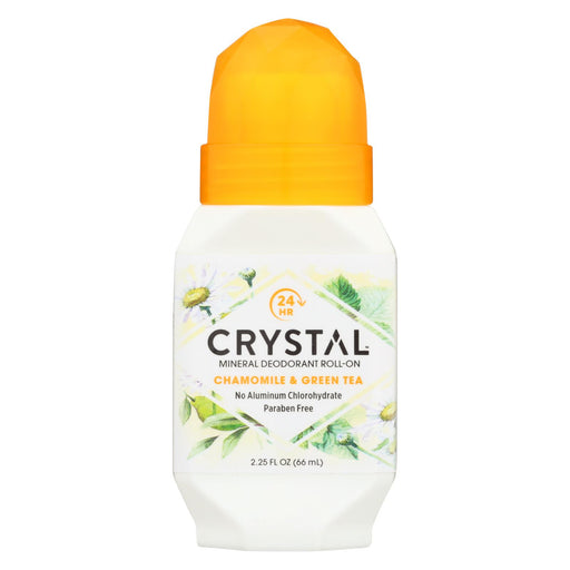 Crystal Essence Mineral Deodorant Roll-on Chamomile And Green Tea - 2.25 Fl Oz