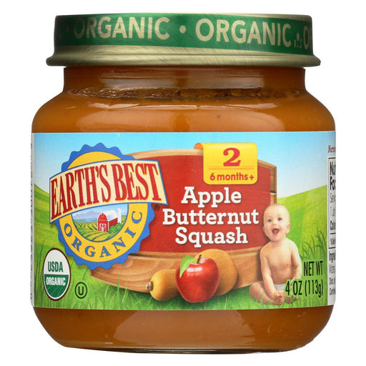 Earth's Best Organic Apple Butternut Squash Baby Food - Stage 2 - Case Of 12 - 4 Oz.