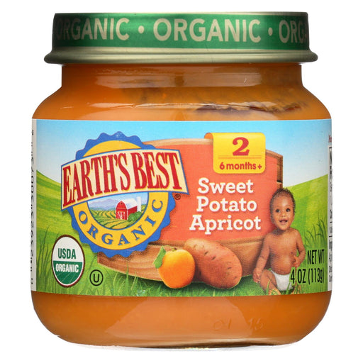 Earth's Best Organic Sweet Potato Apricot Baby Food - Stage 2 - Case Of 12 - 4 Oz.
