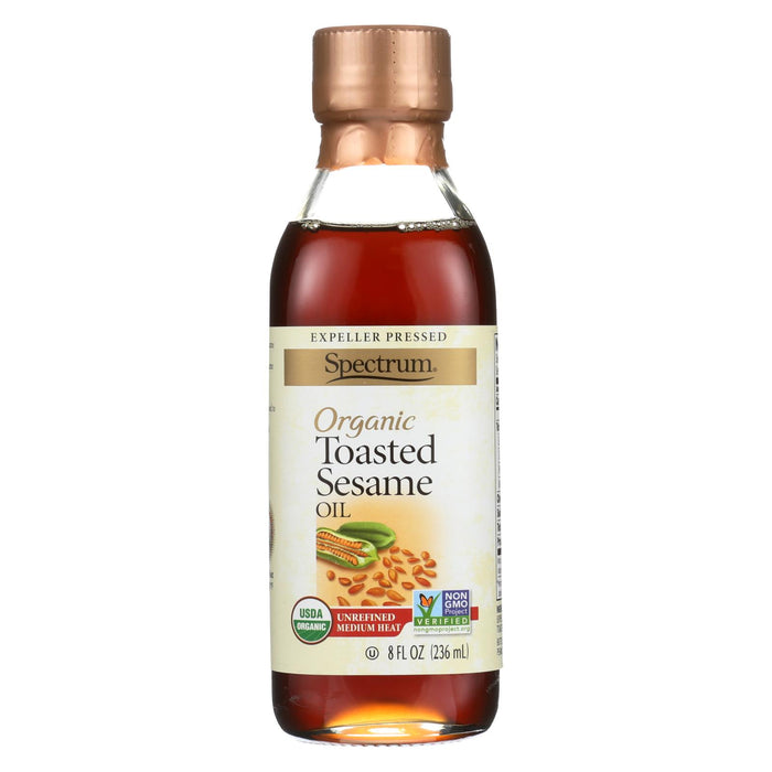 Spectrum Naturals Organic Unrefined Toasted Sesame Oil - Case Of 6 - 8 Fl Oz.