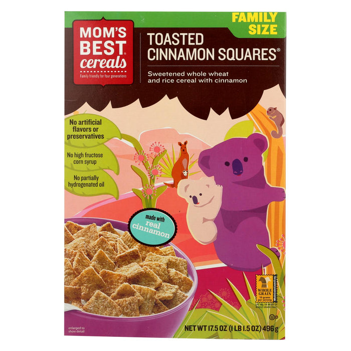 Mom's Best Naturals Toasted Cinnamon Squares - Case Of 14 - 17.5 Oz.