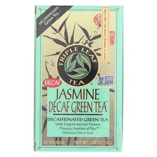 Triple Leaf Tea Jasmine Green Tea - Decaffeinated - Case Of 6 - 20 Bags
