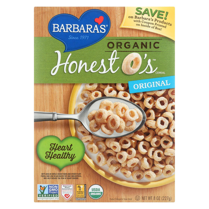 Barbara's Bakery Honest O's Cereal - Original - Case Of 6 - 8 Oz.