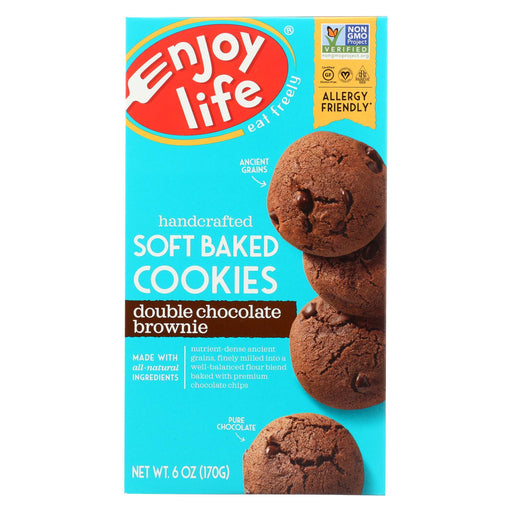 Enjoy Life Cookie - Soft Baked - Double Chocolate Brownie - Gluten Free - 6 Oz - Case Of 6