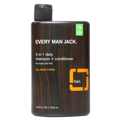 Every Man Jack 2 In 1 Shampoo Plus Conditioner - Daily - Scalp And Hair - All Hair Types - 13.5 Oz