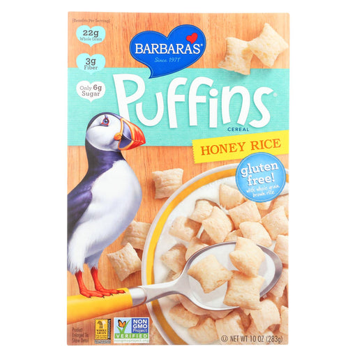 Barbara's Bakery Puffins Cereal - Honey Rice - Case Of 12 - 10 Oz.