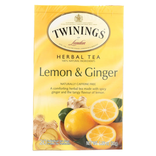 Twining's Tea Green Tea - Lemon And Ginger - Case Of 6 - 20 Bags