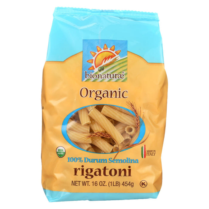 Bionaturae Pasta - Organic Durum Semolina Rigatoni - Case Of 12 - 16 Oz.