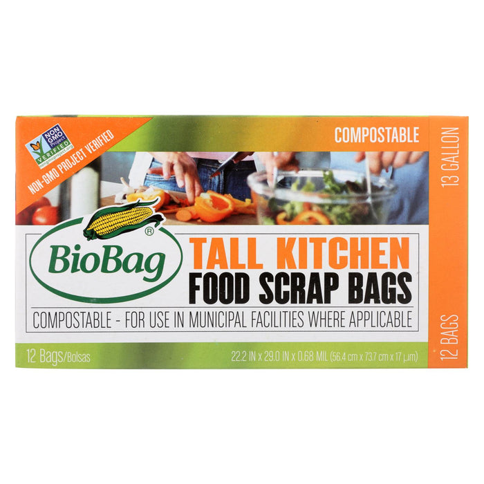 Biobag 13 Gallon Tall Food Waste Bags - Case Of 12 - 12 Count