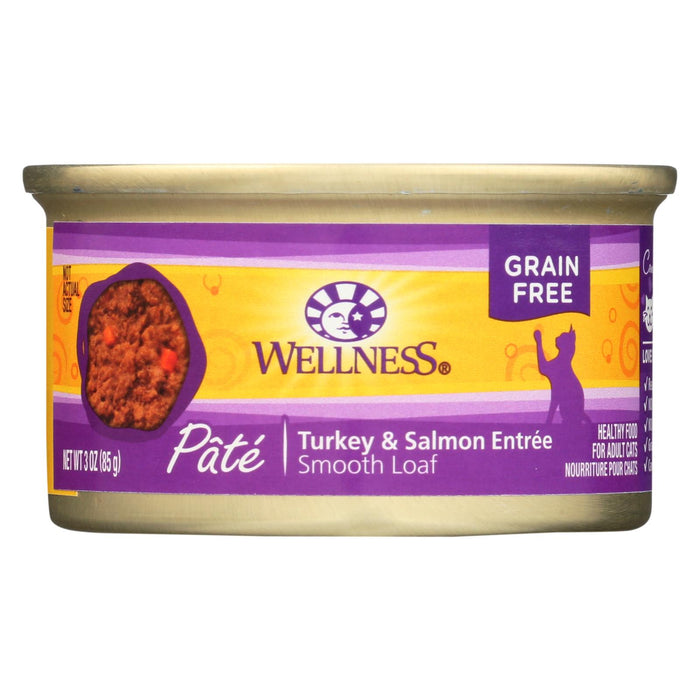Wellness Pet Products Cat Food - Turkey And Salmon Recipe - Case Of 24 - 3 Oz.