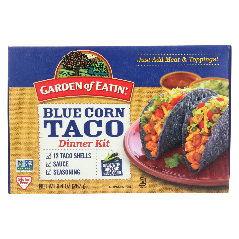 Garden Of Eatin' Blue Corn Taco Dinner Kit - Blue Corn - Case Of 12 - 9.4 Oz.