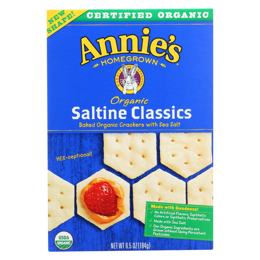 Annie's Homegrown Organic Saltine Classic Crackers - Case Of 12 - 6.5 Oz.