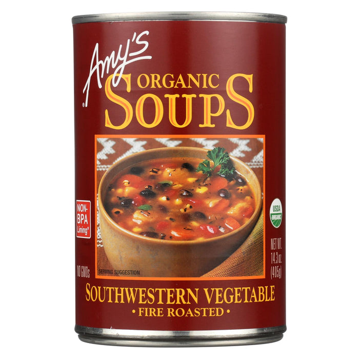 Amy's Organic Fire Roasted Southwestern Vegetable Soup - Case Of 12 - 14.3 Oz