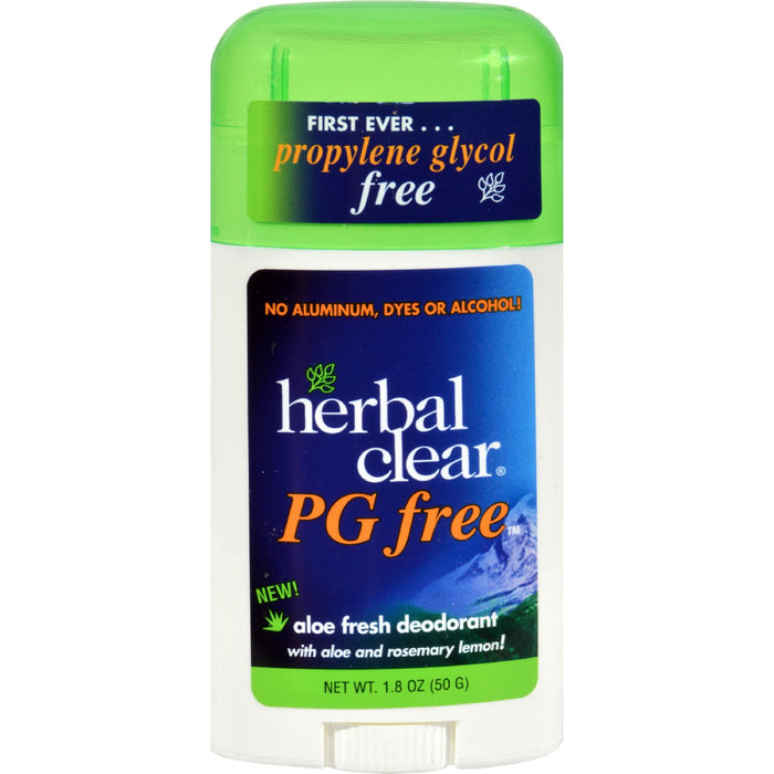 Herbal Clear Deodorant Stick - Aloe Fresh - Pg Free - 1.8 Oz