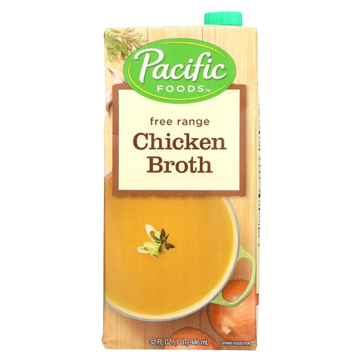 Pacific Natural Foods Chicken Broth - Free Range - Case Of 12 - 32 Fl Oz.