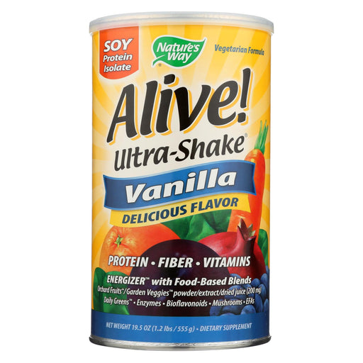 Nature's Way Alive Soy Protein Ultra-shake Vanilla - 21 Oz