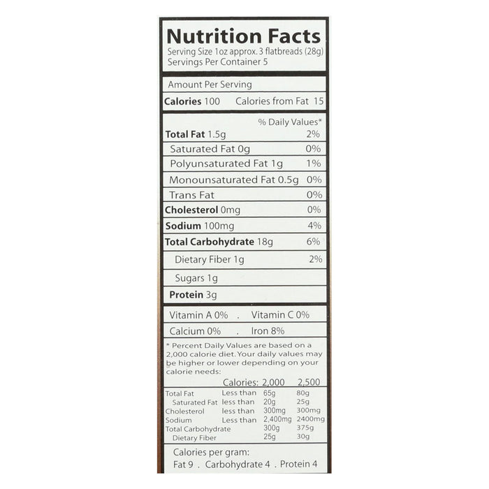 Suzie's Flat Bread - 7 Ancient Grains And Flax - Case Of 12 - 4.5 Oz.