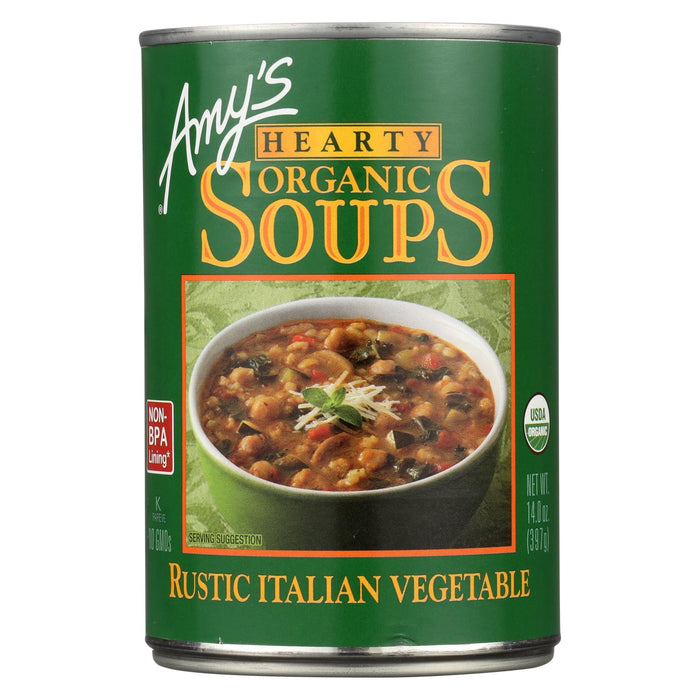 Amy's Organic Soup - Vegetarian Hearty Italian - Case Of 12 - 14 Oz