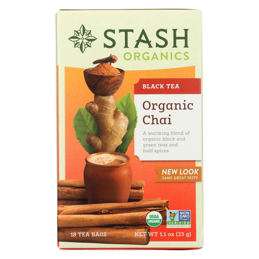 Stash Tea Organic Chai Black And Green Tea - Case Of 6 - 18 Bags