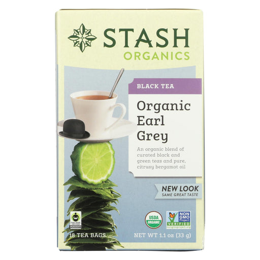 Stash Tea Organic Earl Grey Black And Green Tea - Case Of 6 - 18 Bags