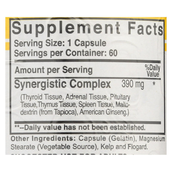 Natural Sources Raw Thyroid - 60 Tablets