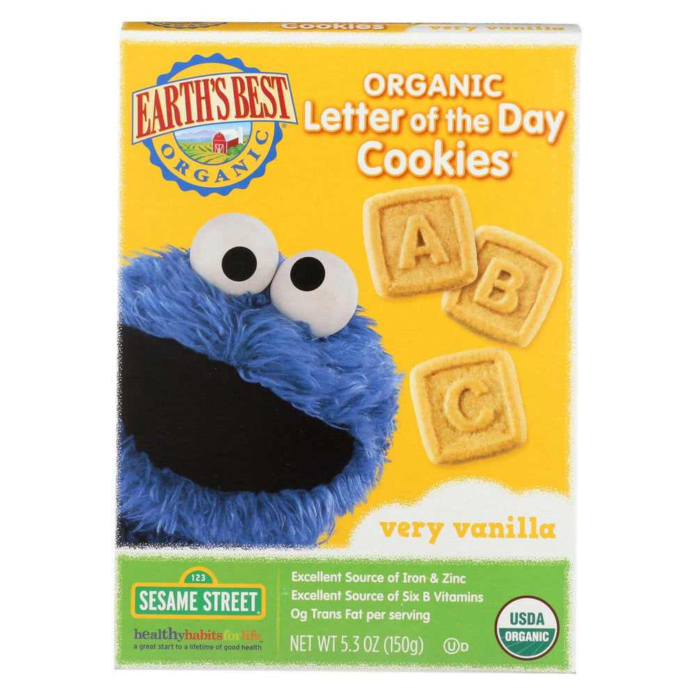 Earth's Best Organic Letter Of The Day Very Vanilla Cookies - Case Of 6 - 5.3 Oz.