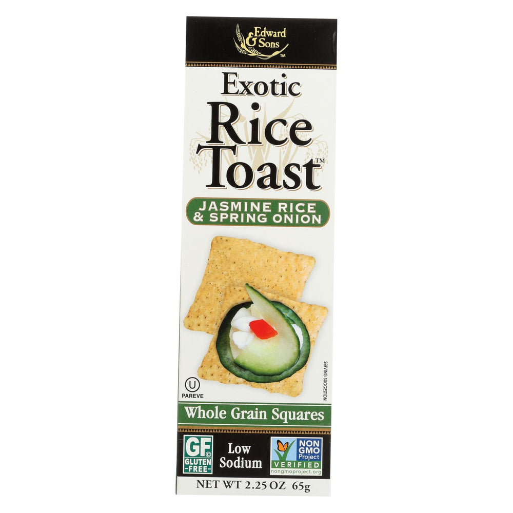 Edward And Sons Exotic Rice Toast - Jasmine Rice And Spring Onion - Case Of 12 - 2.25 Oz.
